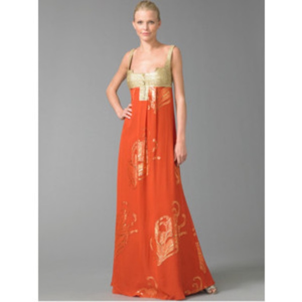 NICOLE MILLER silk Mayan diety gown